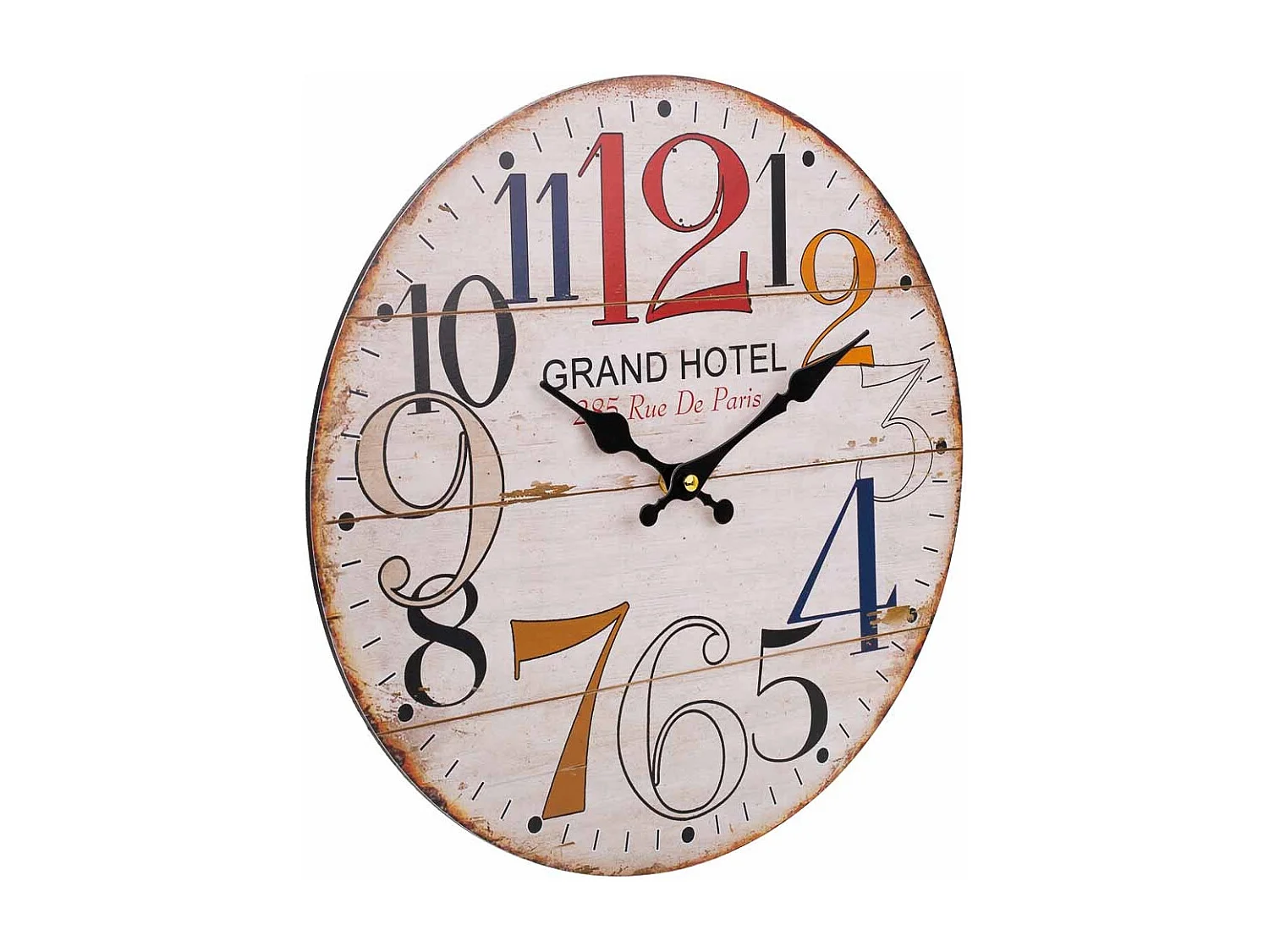Weiße Holzwanduhr T34x2h cm