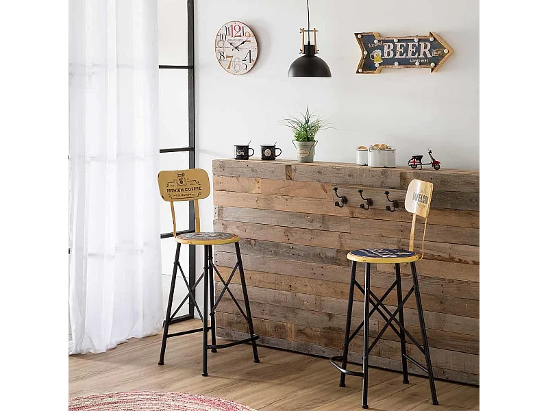 Reloj de pared de madera blanco d34x2