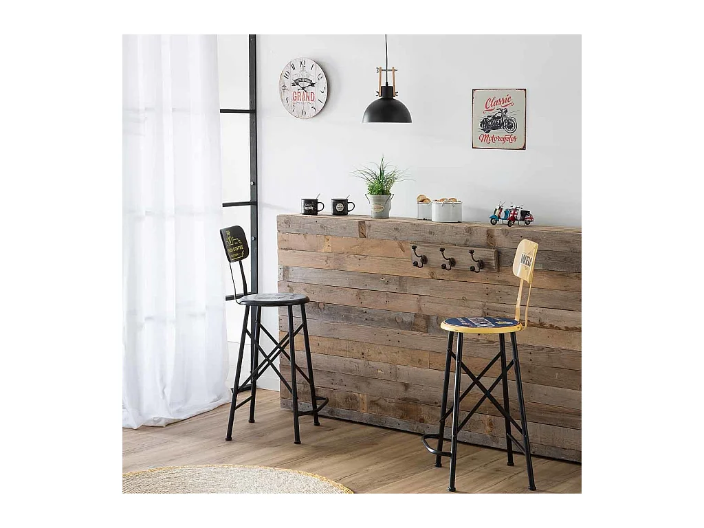 Reloj de pared de madera blanco d34x2