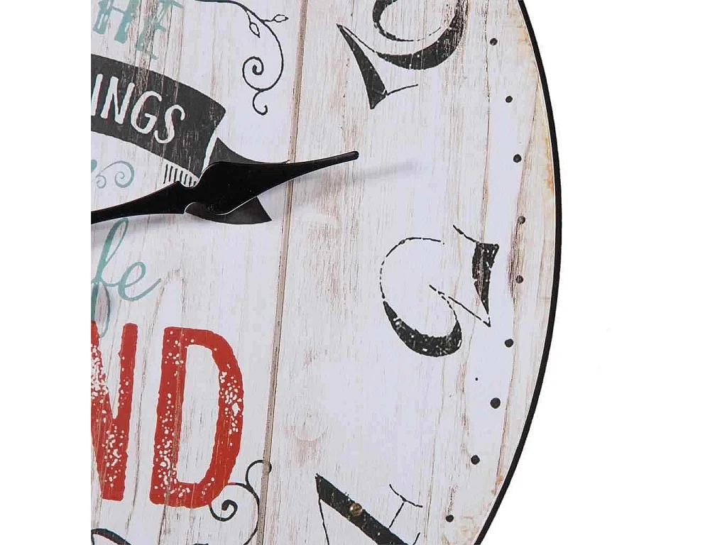 Reloj de pared de madera blanco d34x2