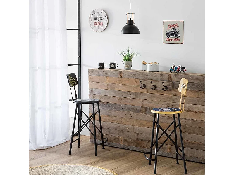 Reloj de pared de madera blanco d34x2