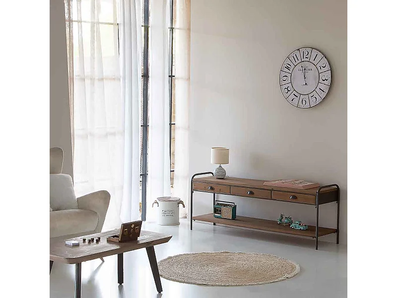 Relógio de parede de madeira branca d58x4.5