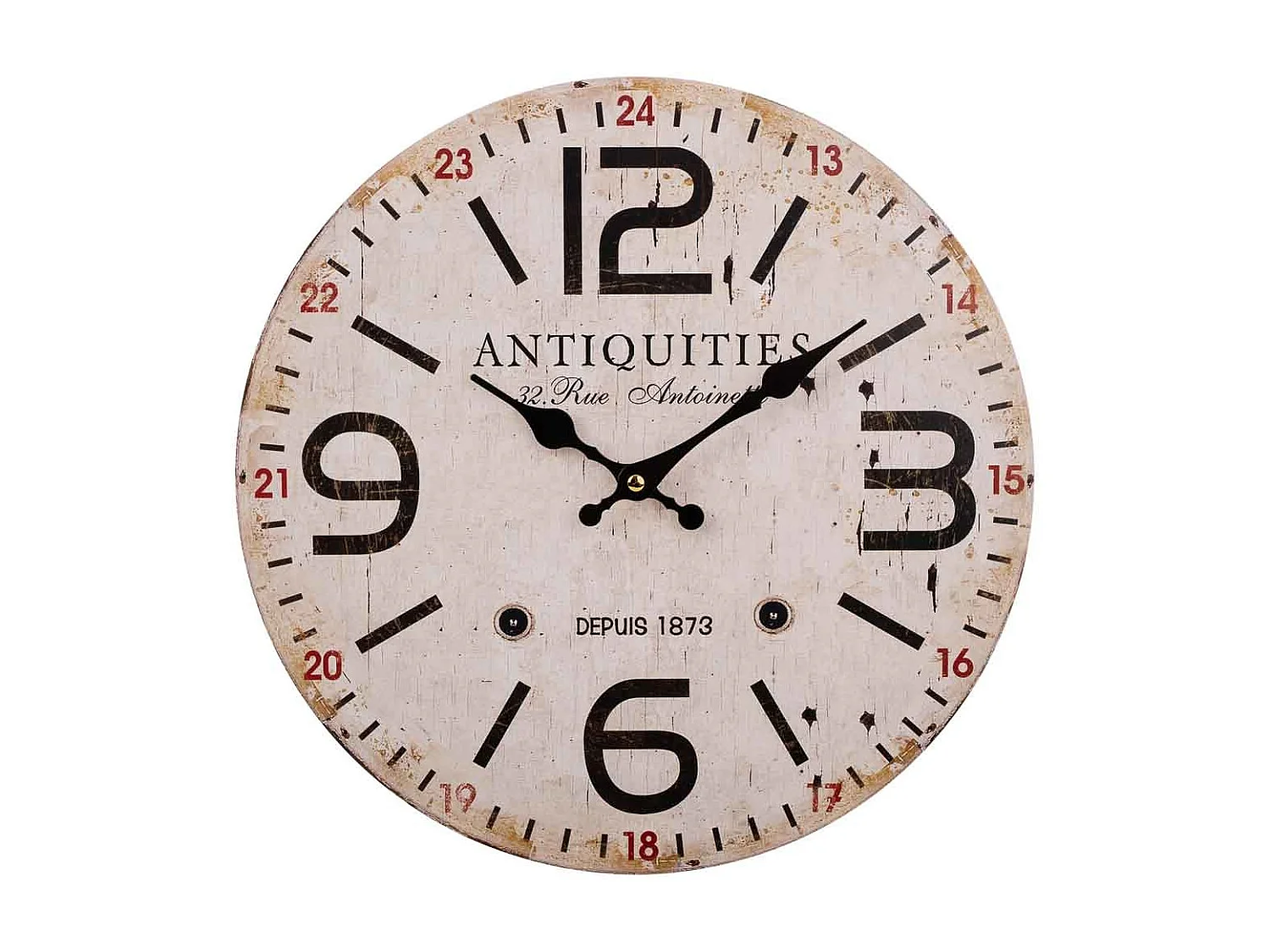 Relógio de parede de madeira branca d34x2