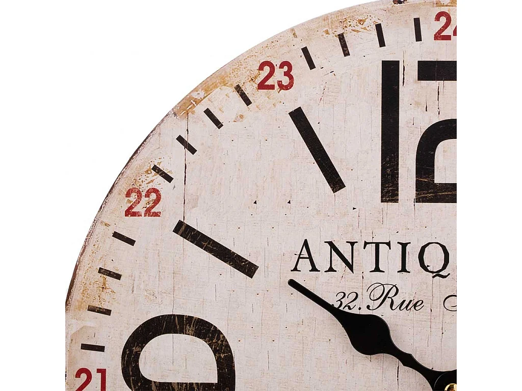 Relógio de parede de madeira branca d34x2