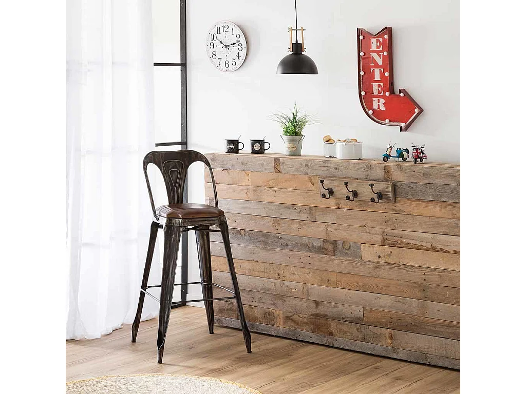 Weiße Holzwanduhr T34x2h cm