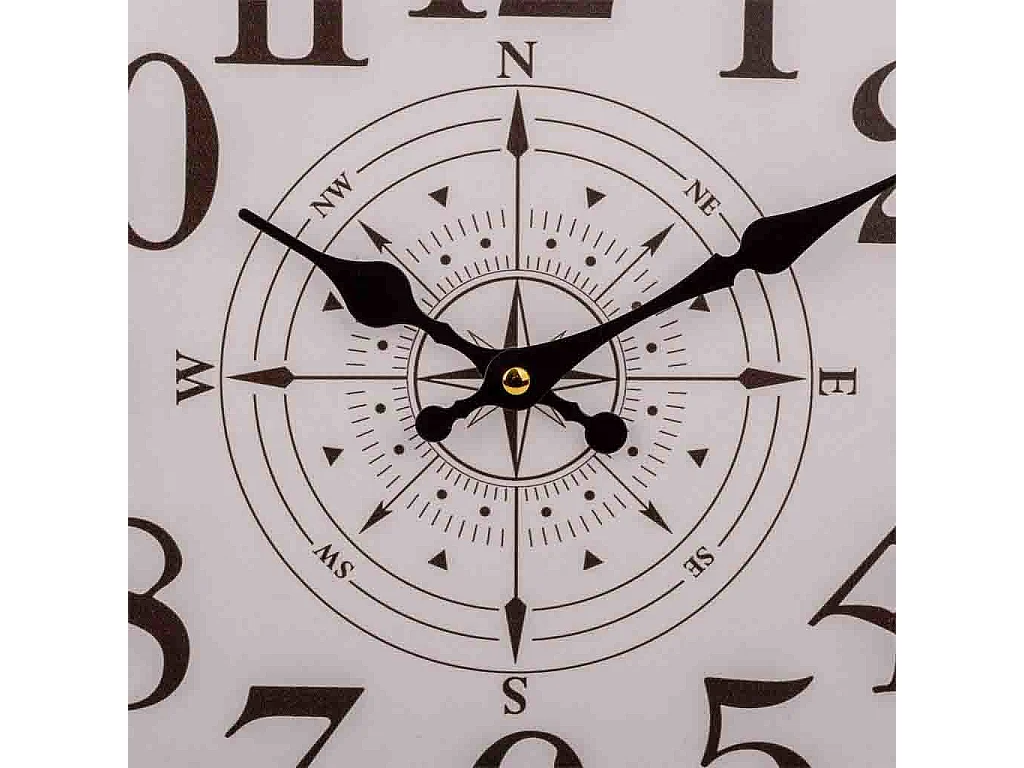 Weiße Holzwanduhr T34x2h cm