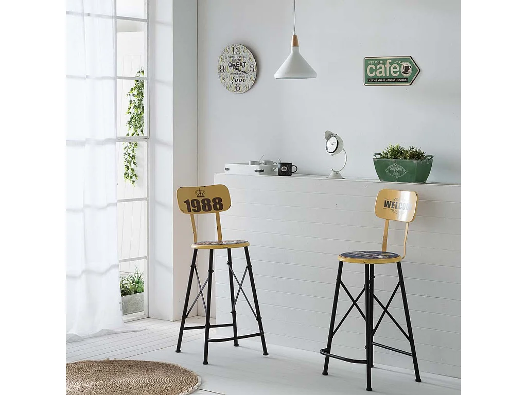 Blaue Holzwanduhr T34x2H cm