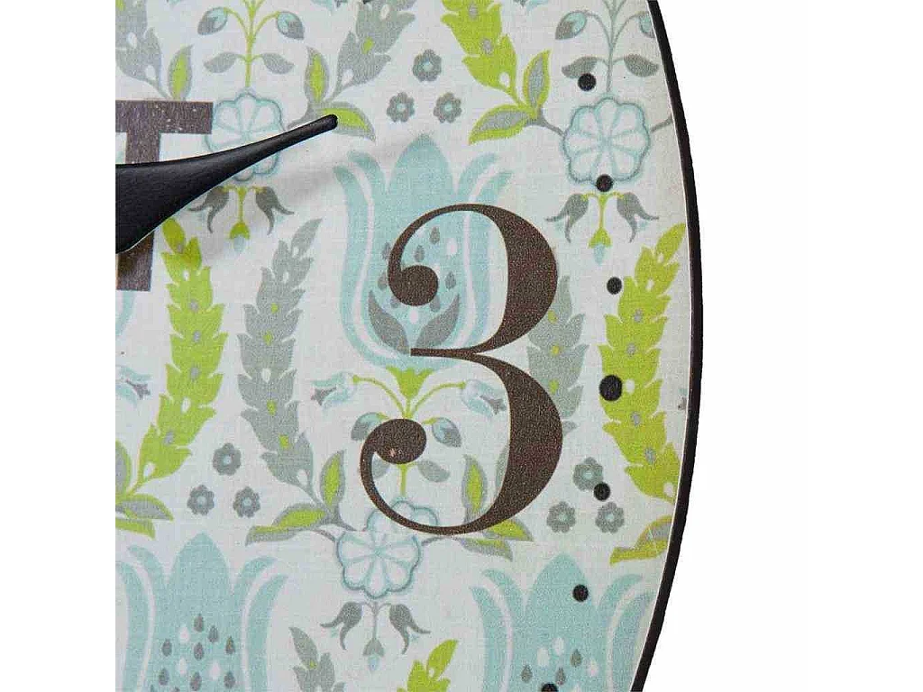 Blaue Holzwanduhr T34x2H cm