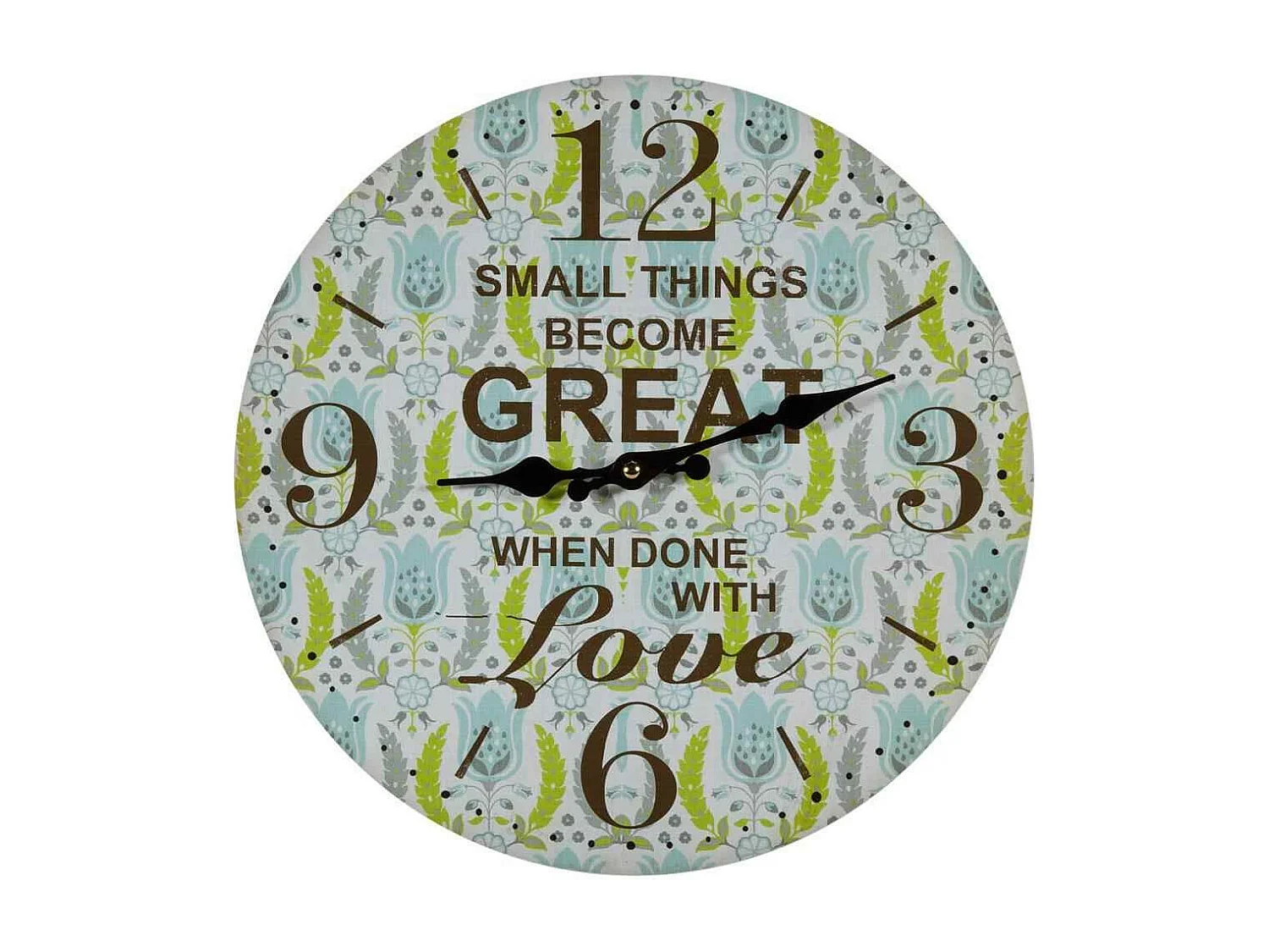 Reloj de pared de madera azul d34x2