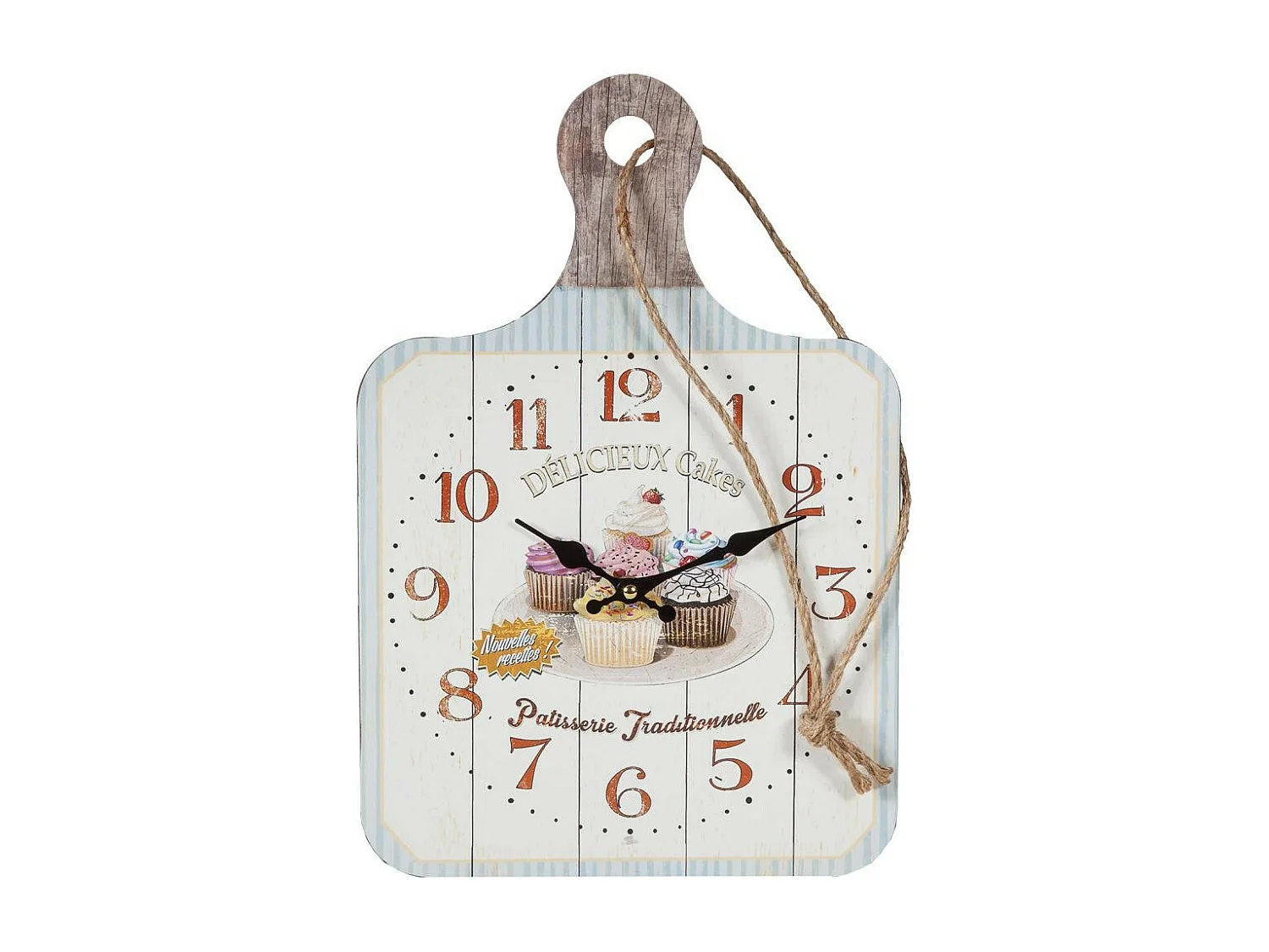 Relógio de parede de madeira branca 27x40x2