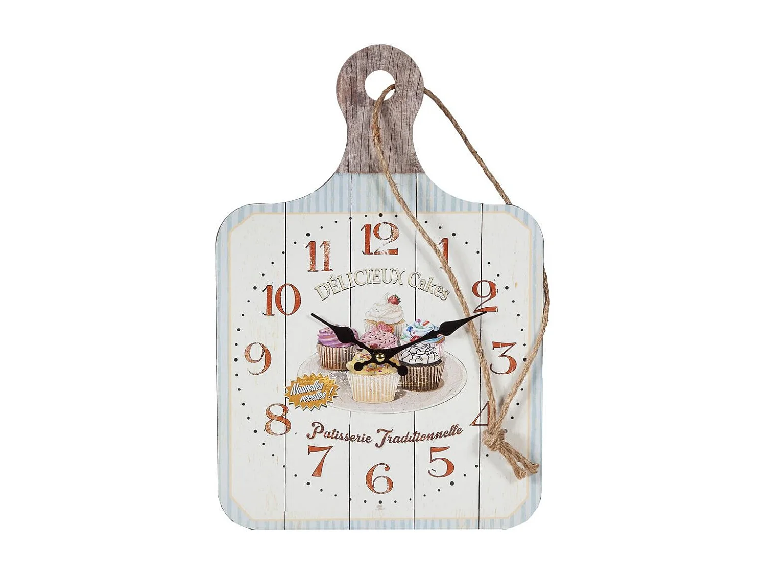Weiße Holzwanduhr 27x40x2h cm