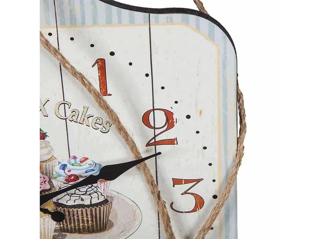 Weiße Holzwanduhr 27x40x2h cm