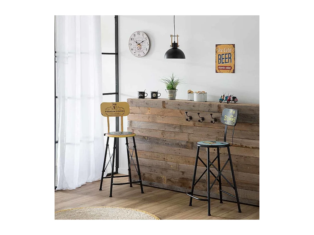 Reloj de pared de madera blanco d34x2