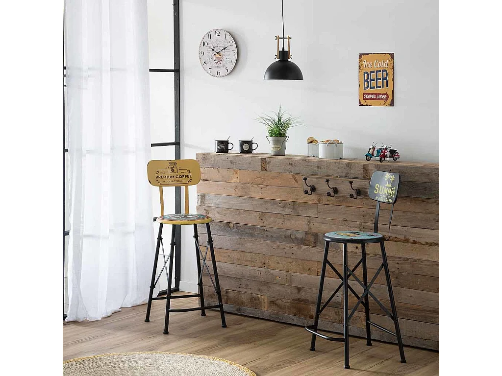 Reloj de pared de madera blanco d34x2