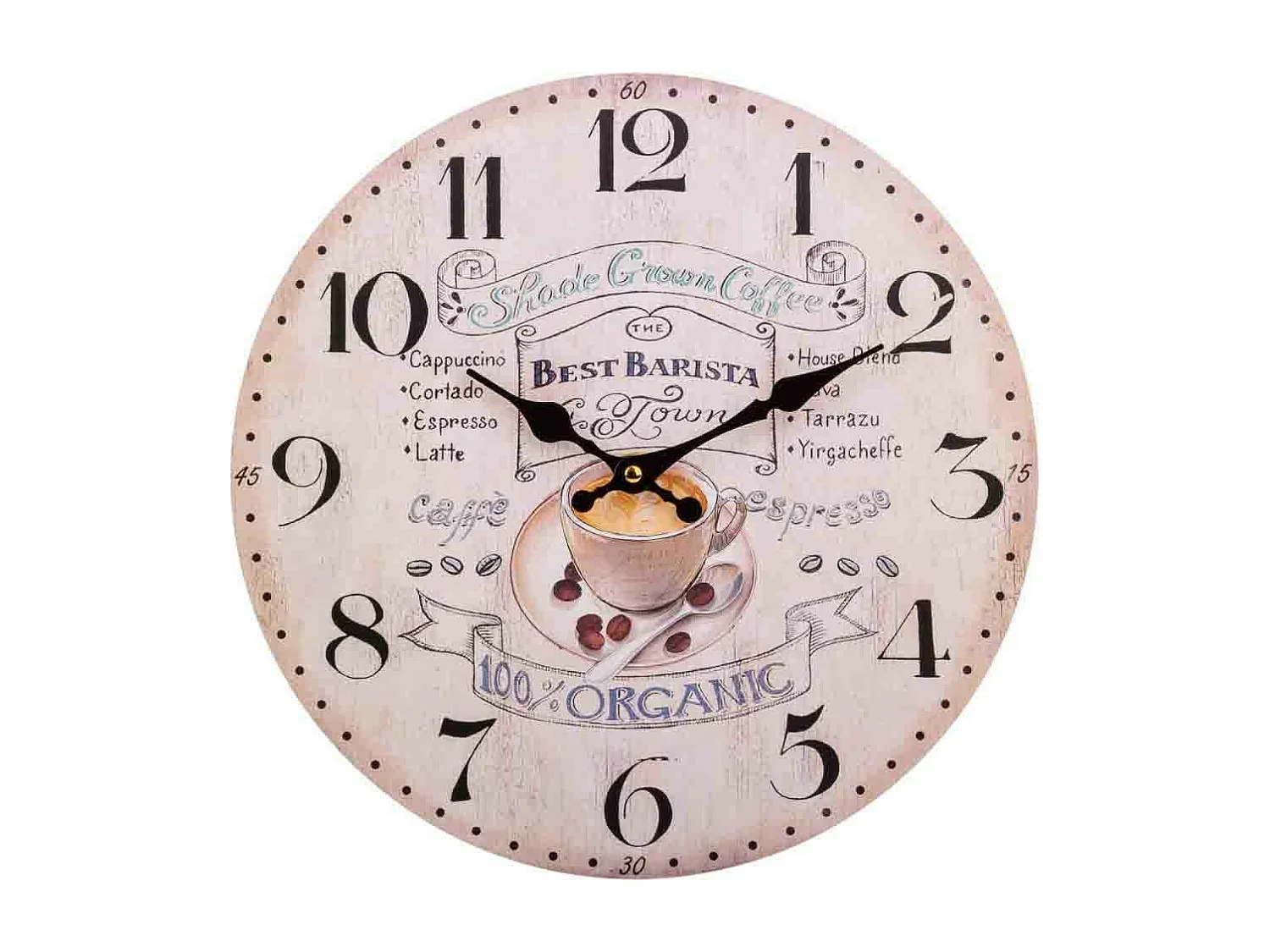 Reloj de pared de madera blanco d34x2