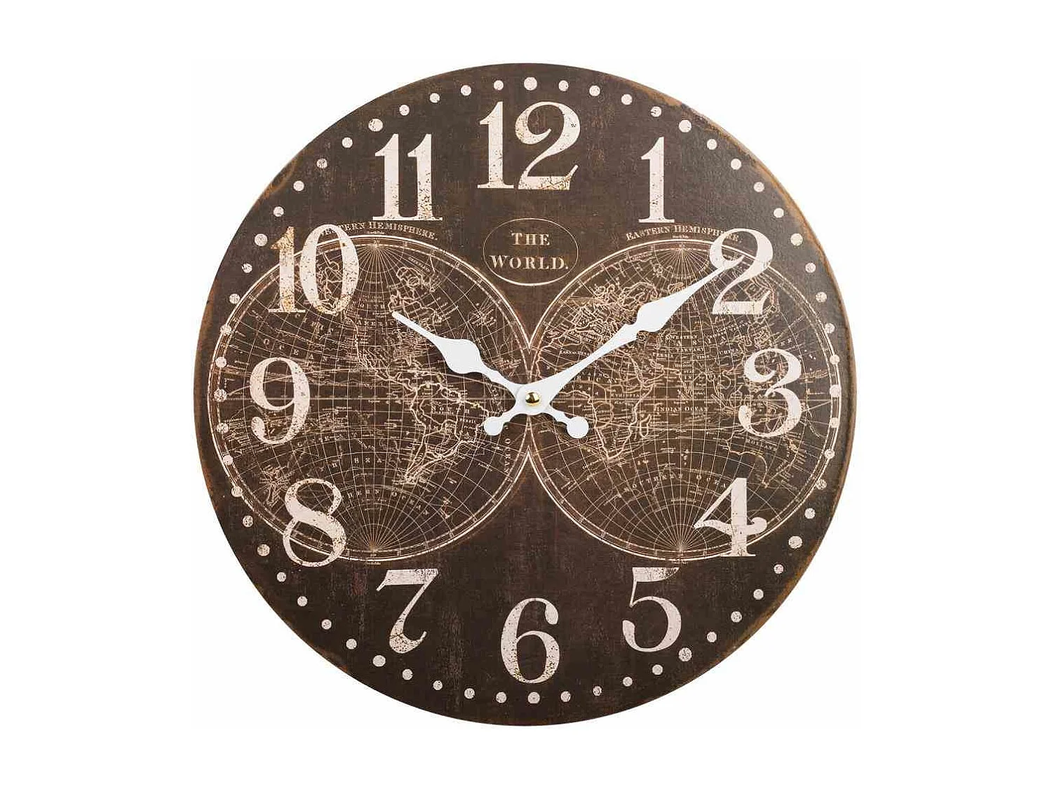 Horloge murale en bois noir d34x2h
