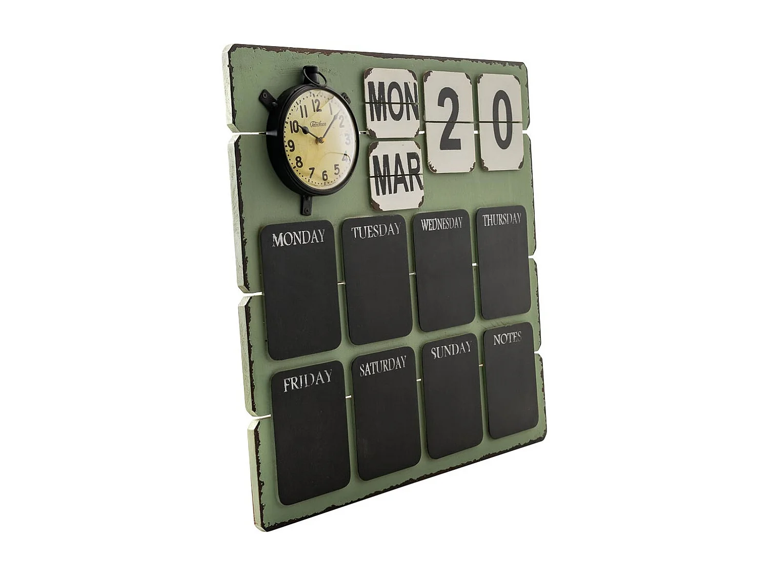 Calendario da tavolo verde 70x70x7h