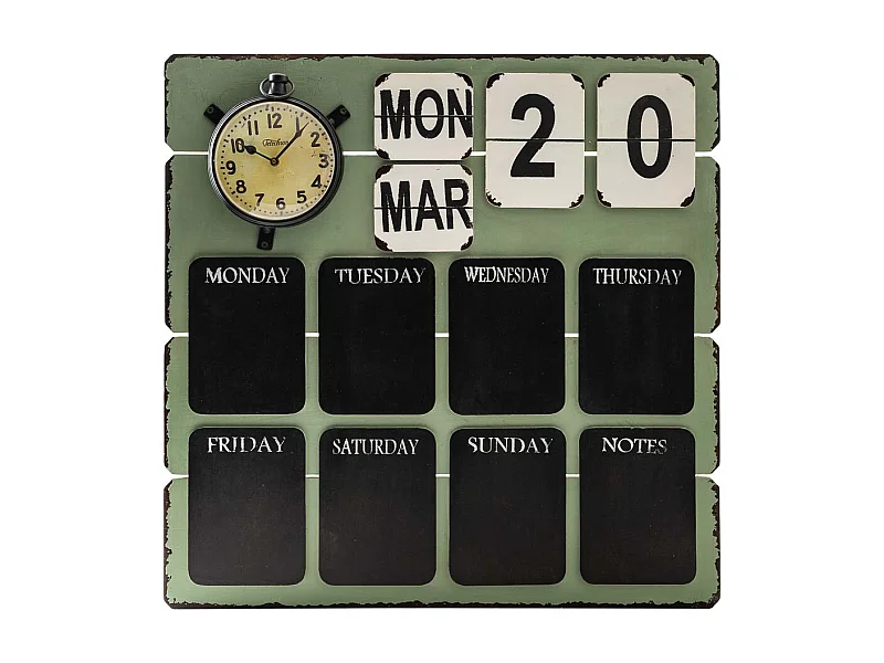 Calendario da tavolo verde 70x70x7h