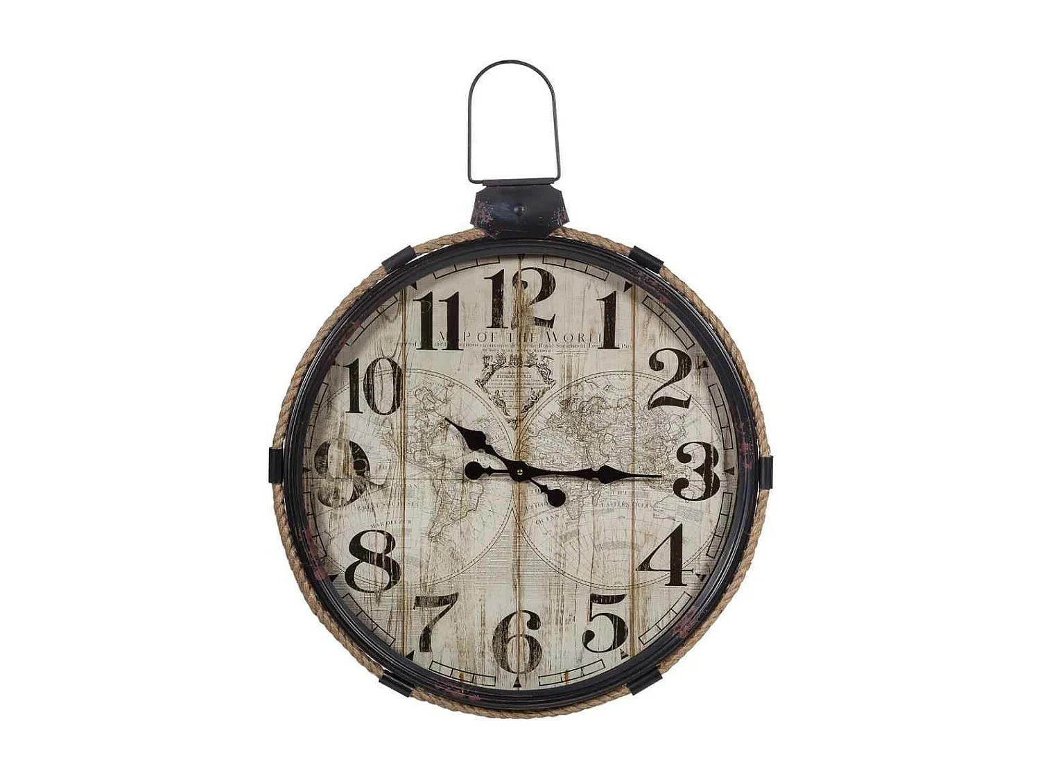 Relógio de parede de madeira preta 64x69x5