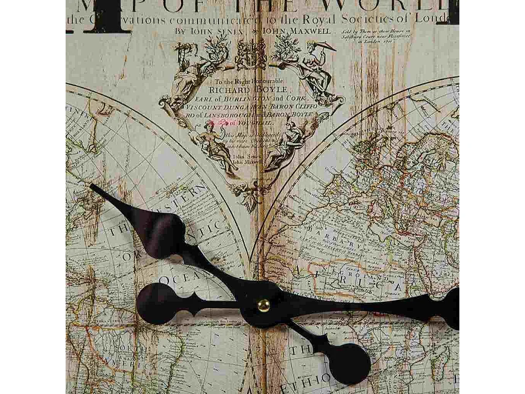 Relógio de parede de madeira preta 64x69x5