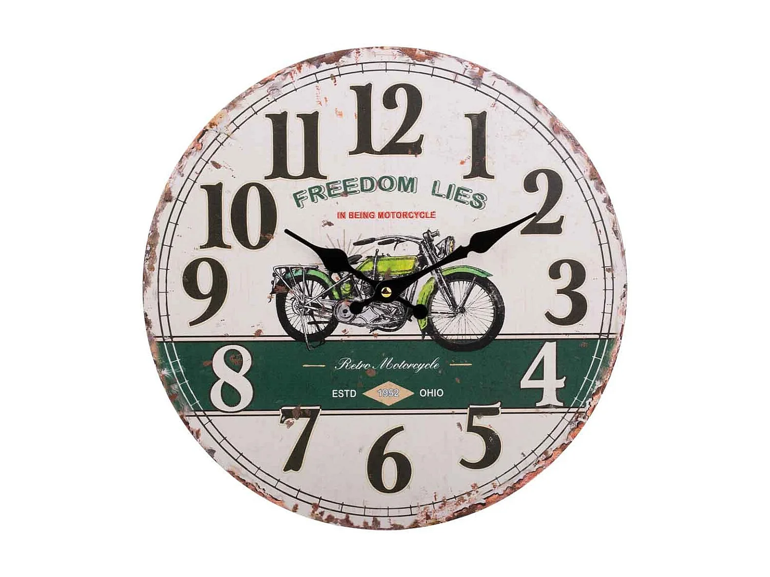 Relógio de parede de madeira branca d34x2