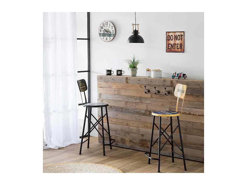 Reloj de pared de madera blanco d34x2
