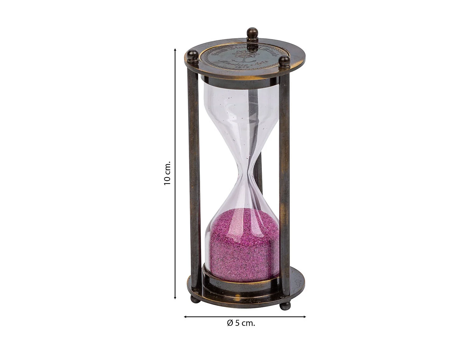 Clessidra 1 minuto in metallo marrone d5x10h