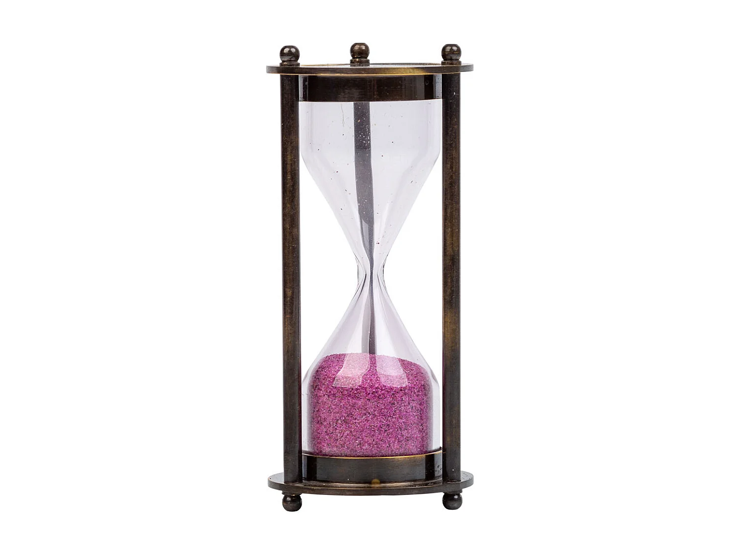 Sablier 1 minute en métal marron d5x10h