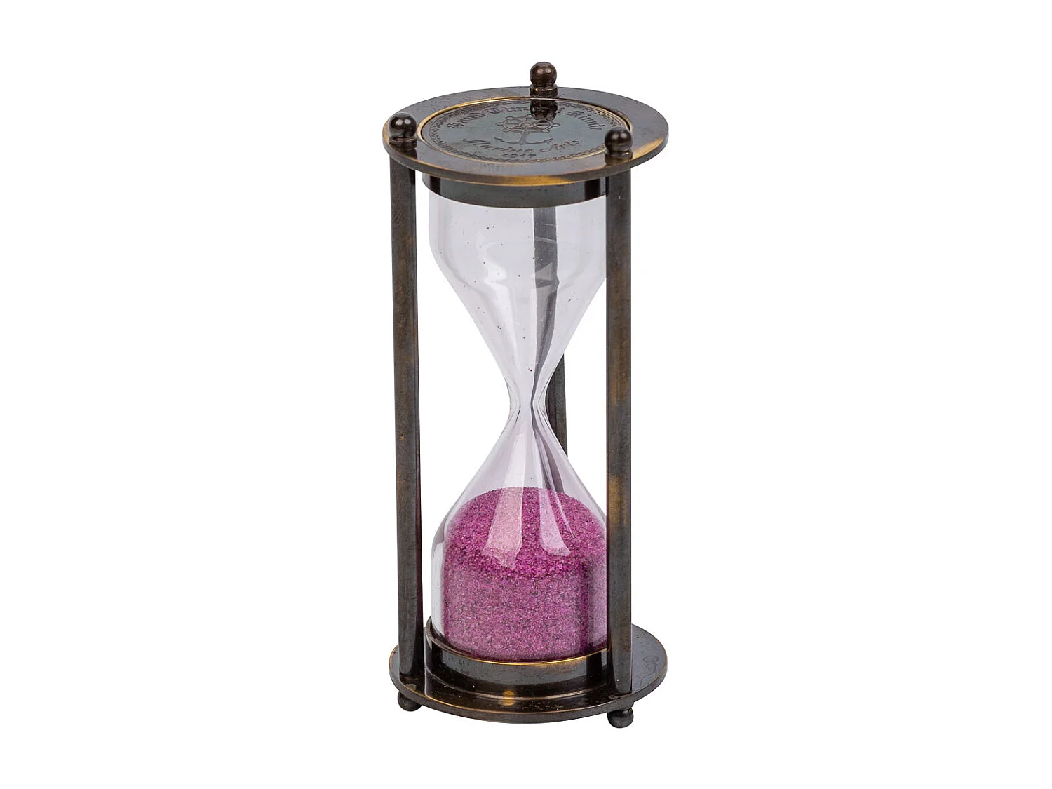 Sablier 1 minute en métal marron d5x10h