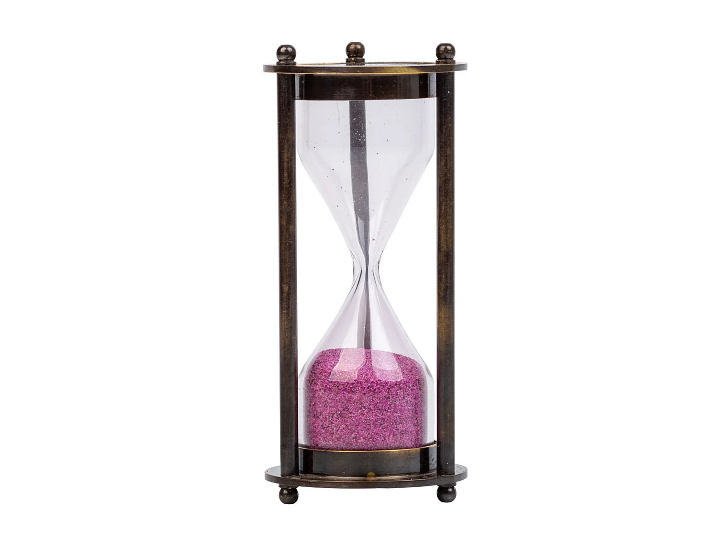 Sablier 1 minute en métal marron d5x10h