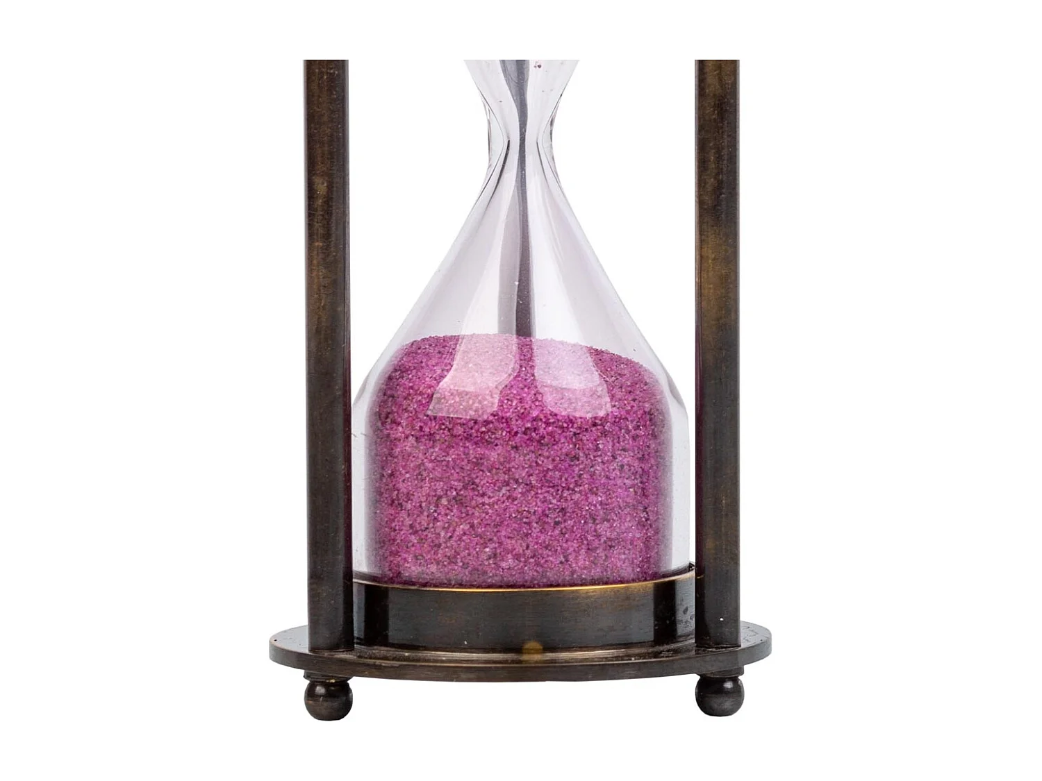 Sablier 1 minute en métal marron d5x10h