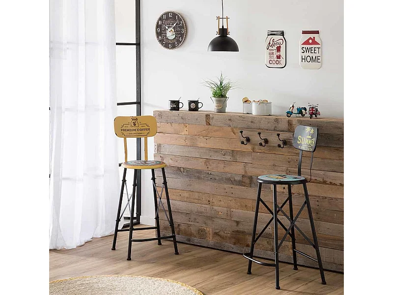 Horloge murale en bois noir d34x2h