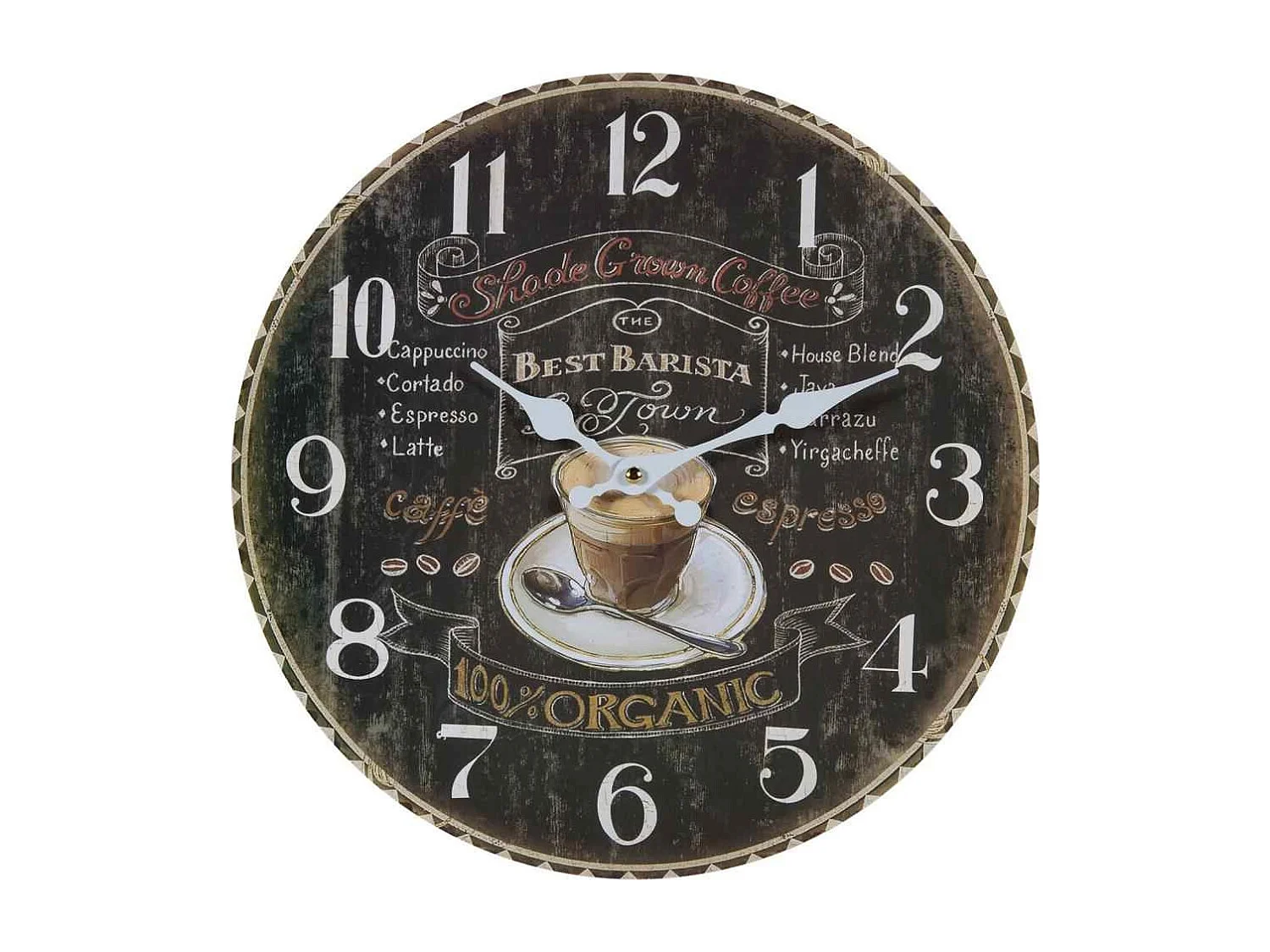 Schwarze Holzwanduhr T34x2h cm
