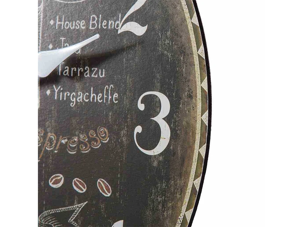 Schwarze Holzwanduhr T34x2h cm