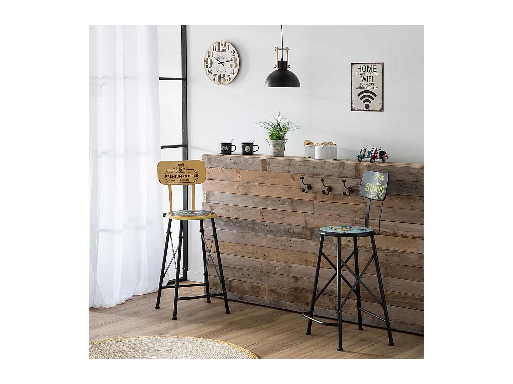 Reloj de pared de madera blanco d34x2