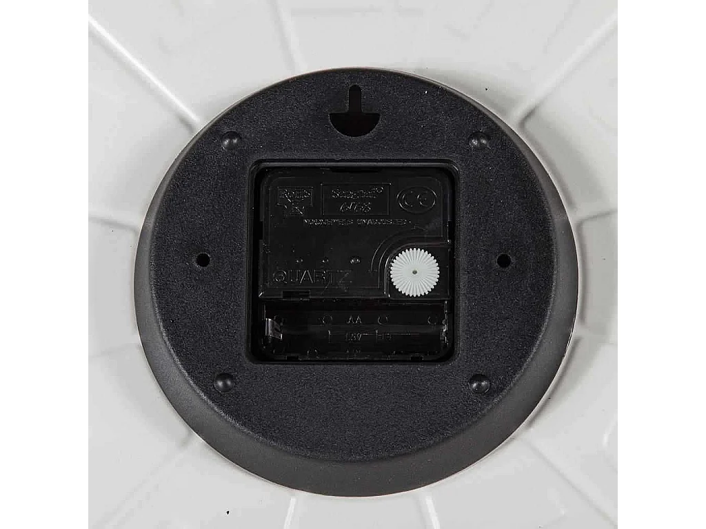 Weiße Holzwanduhr T34x2h cm