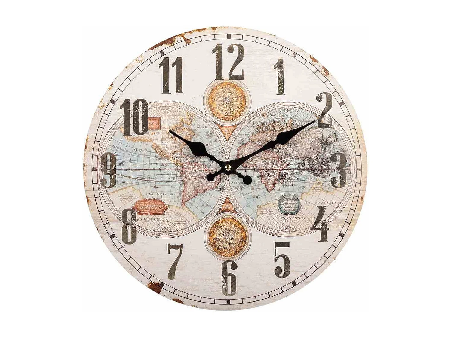 Relógio de parede de madeira marrom d34x2