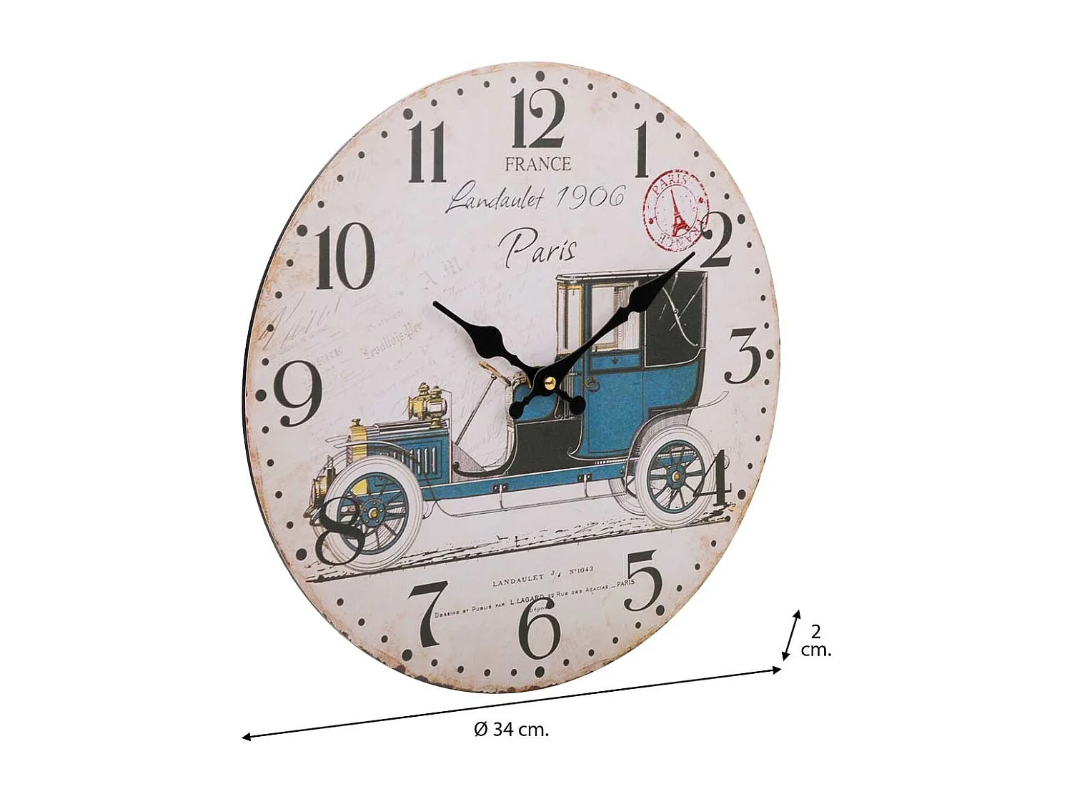 Relógio de parede em madeira branco