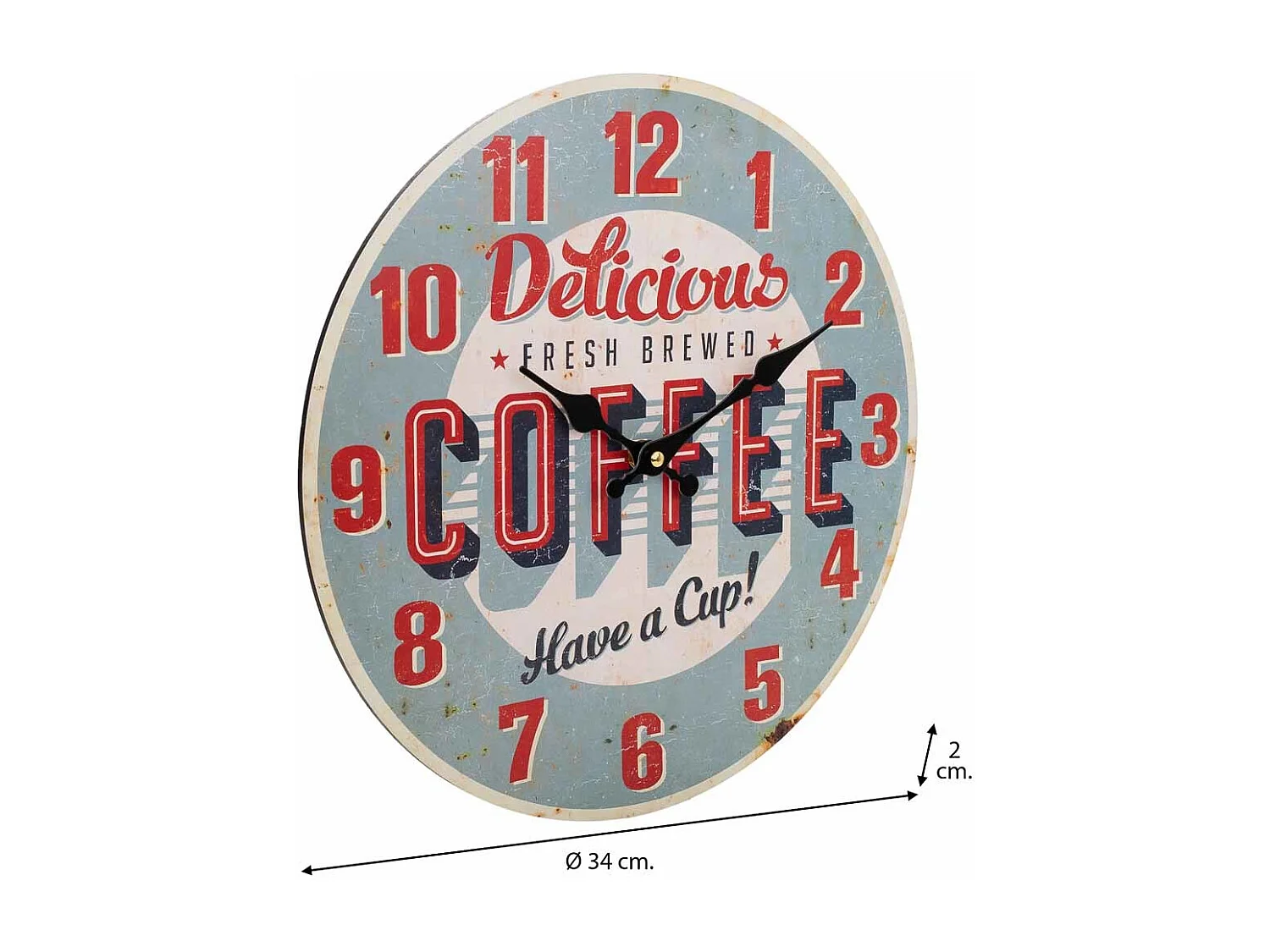 Relógio de parede de madeira azul