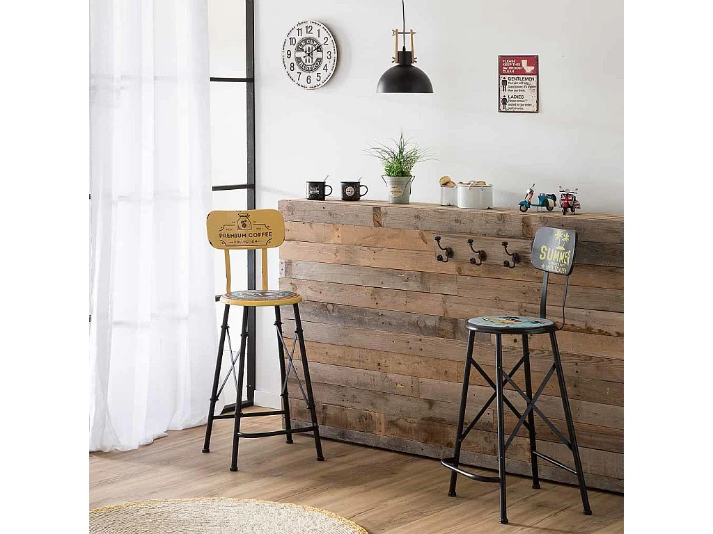 Weiße Holzwanduhr T34x2h cm