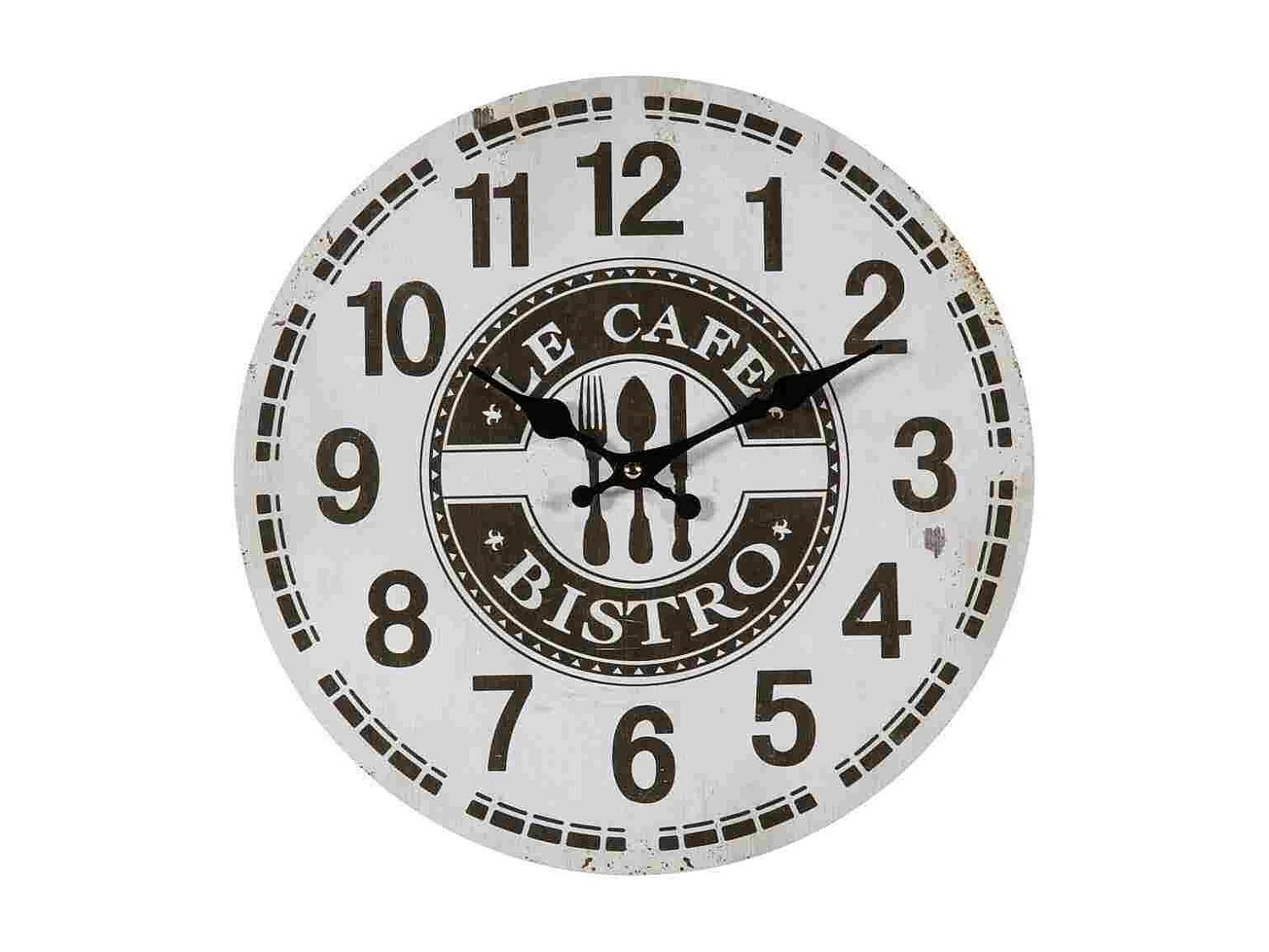 Weiße Holzwanduhr T34x2h cm