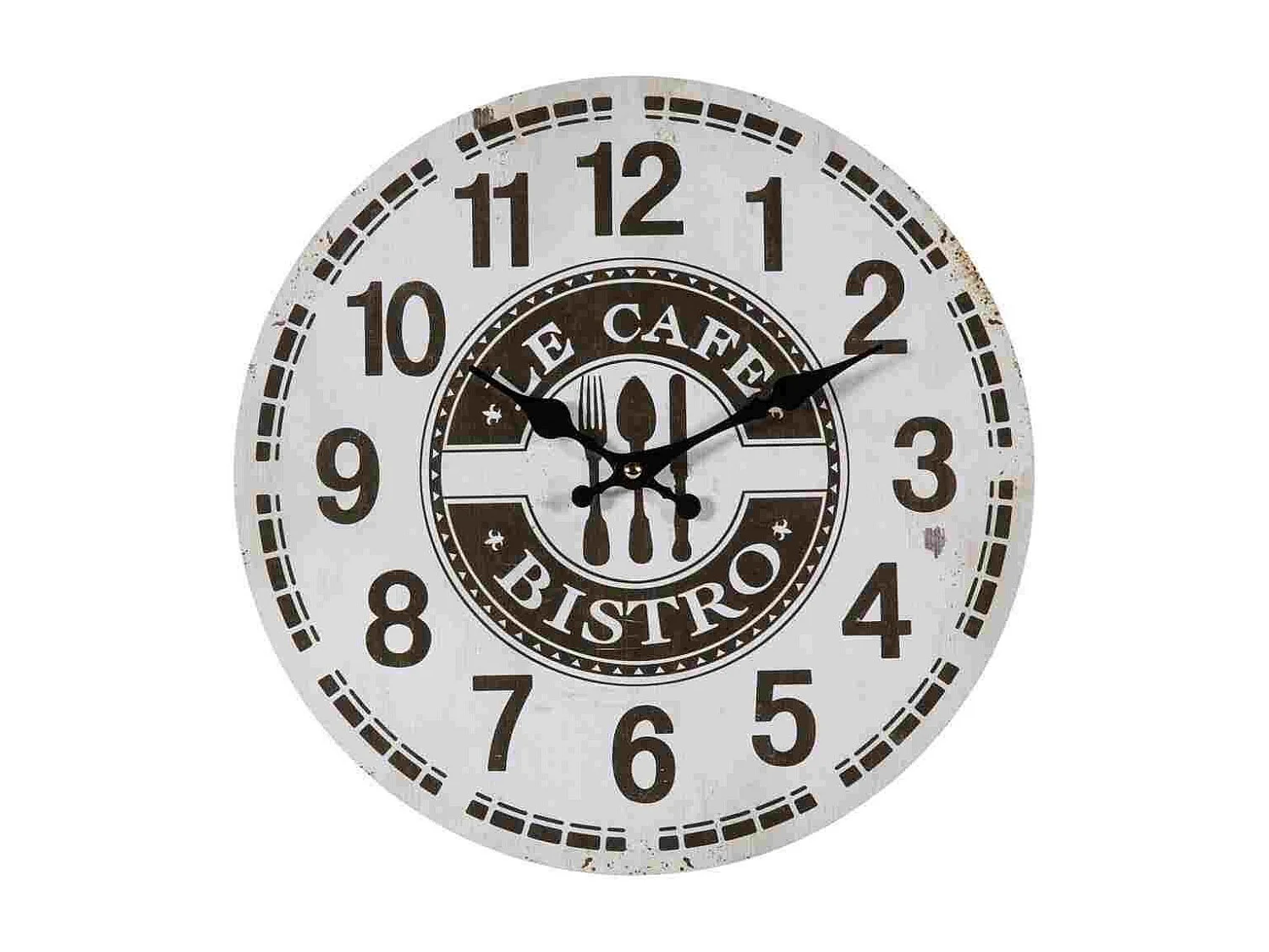 Weiße Holzwanduhr T34x2h cm