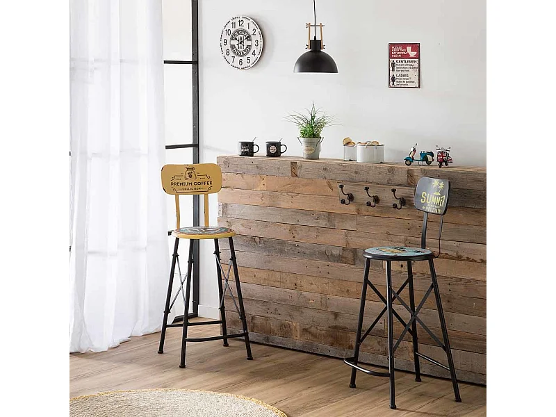 Reloj de pared de madera blanco d34x2