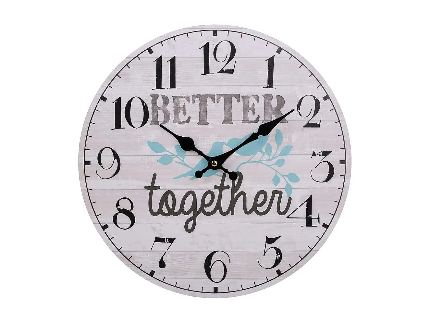 Reloj de pared de madera blanco d34x2