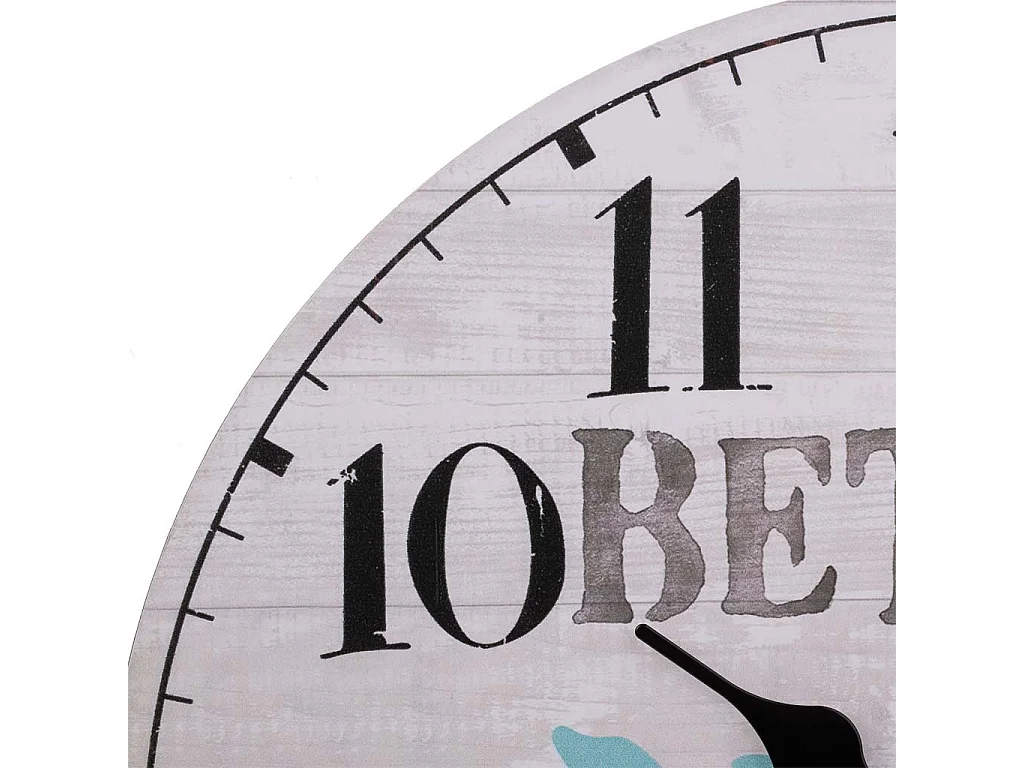 Reloj de pared de madera blanco d34x2