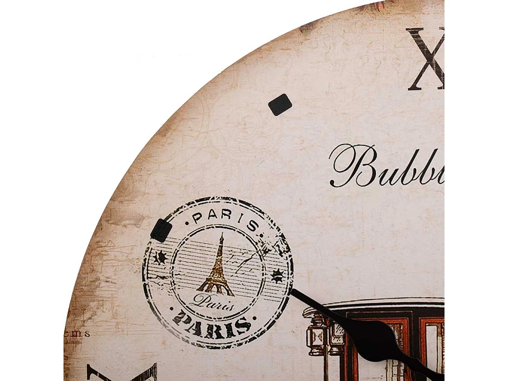 Weiße Holzwanduhr T34x2h cm