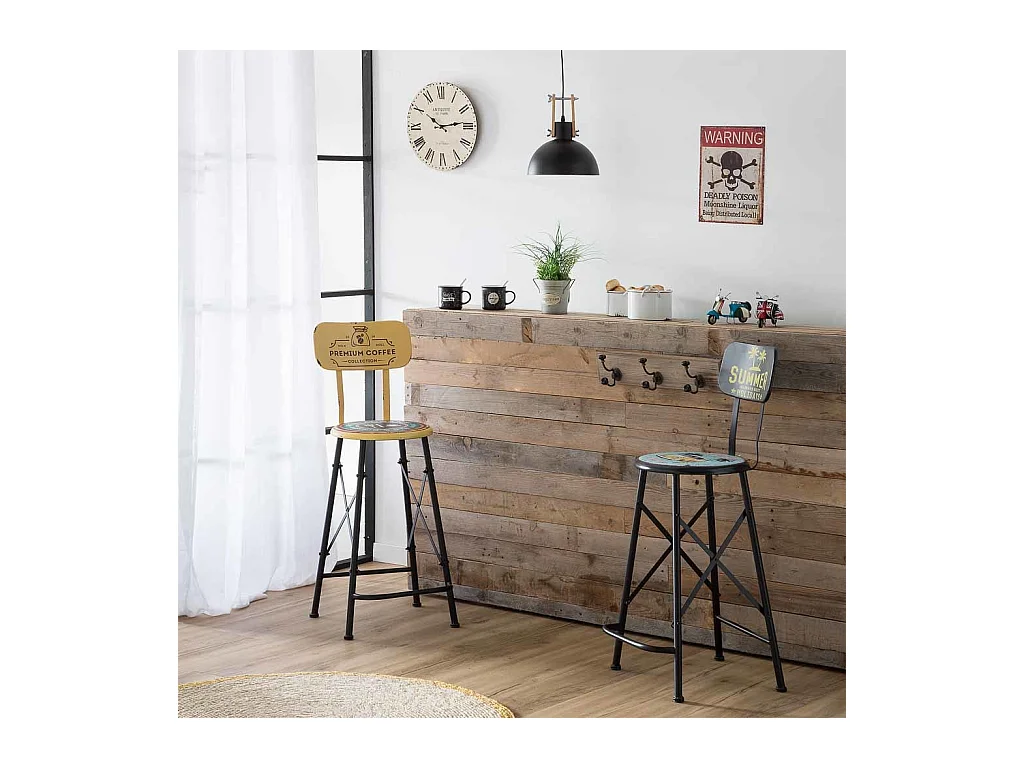 Reloj de pared de madera blanco d34x2