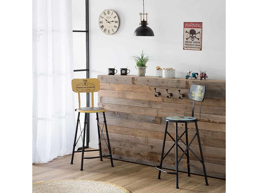 Reloj de pared de madera blanco d34x2