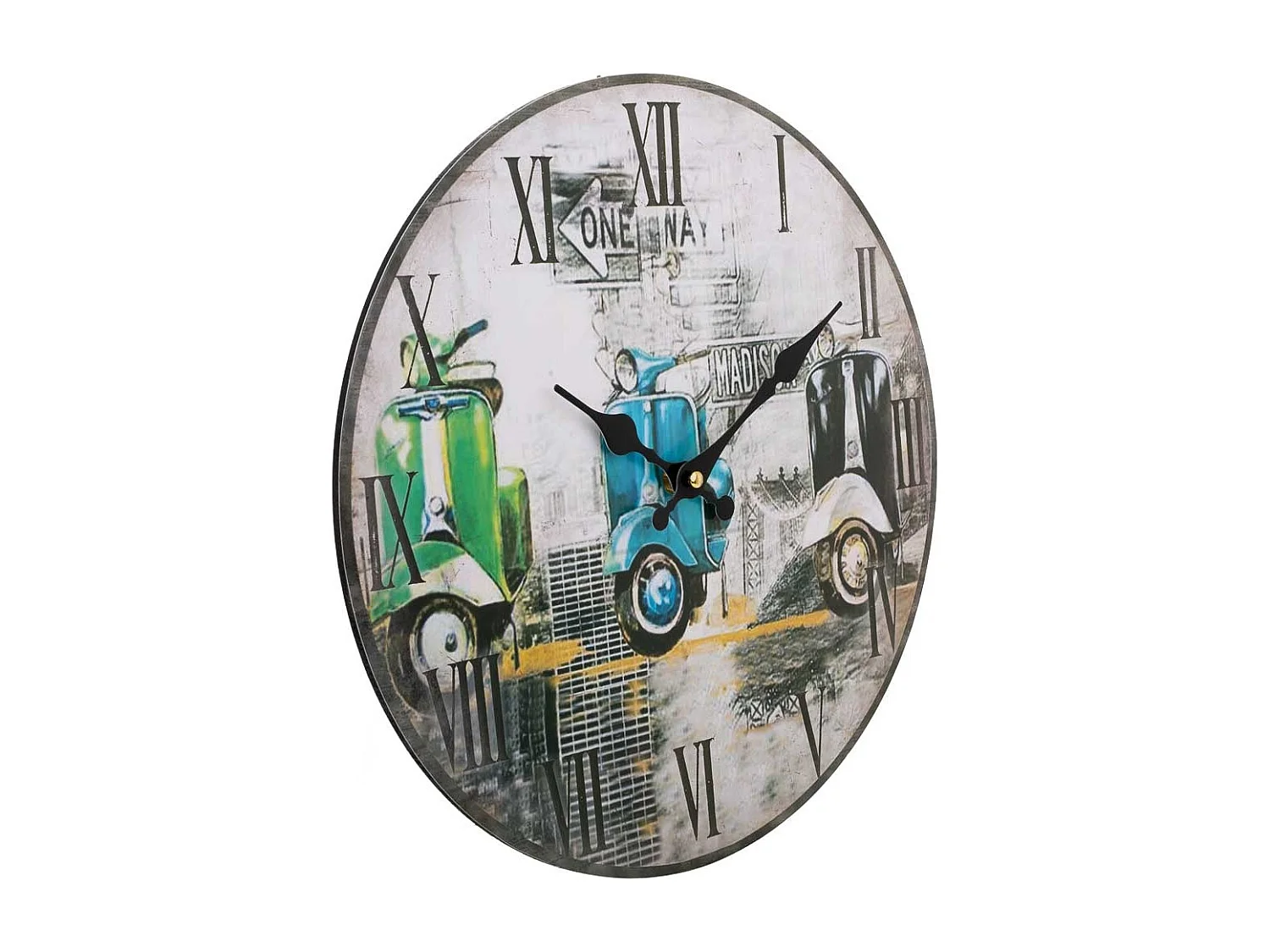 Relógio de parede de madeira preta d34x2