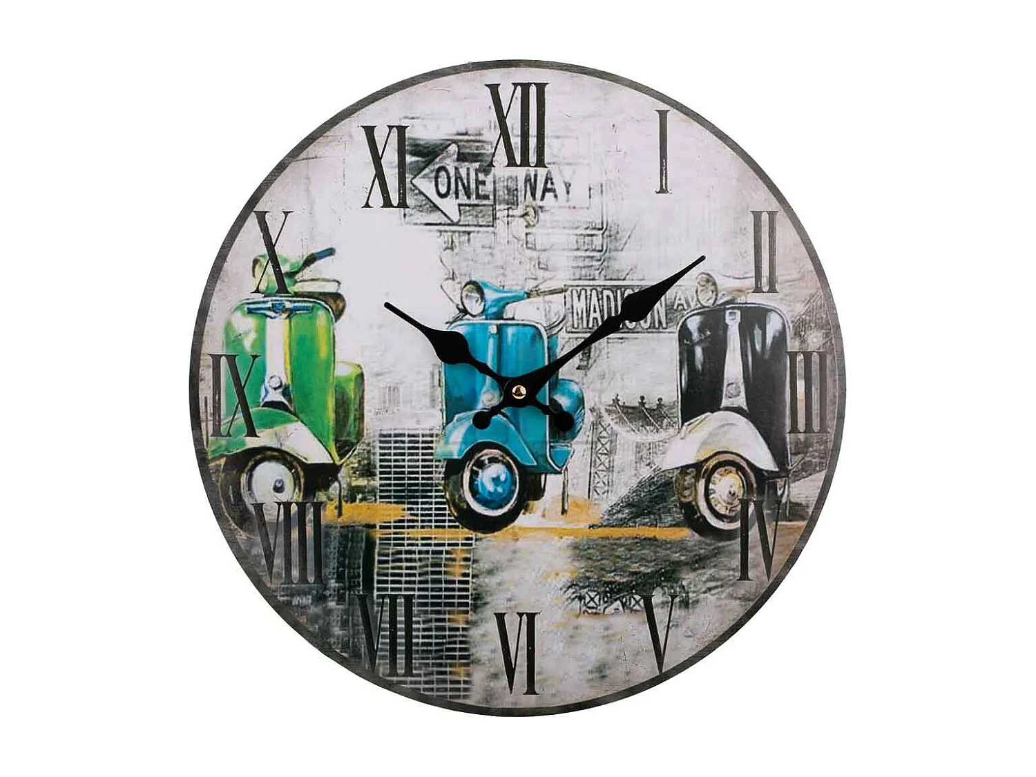 Relógio de parede de madeira preta d34x2